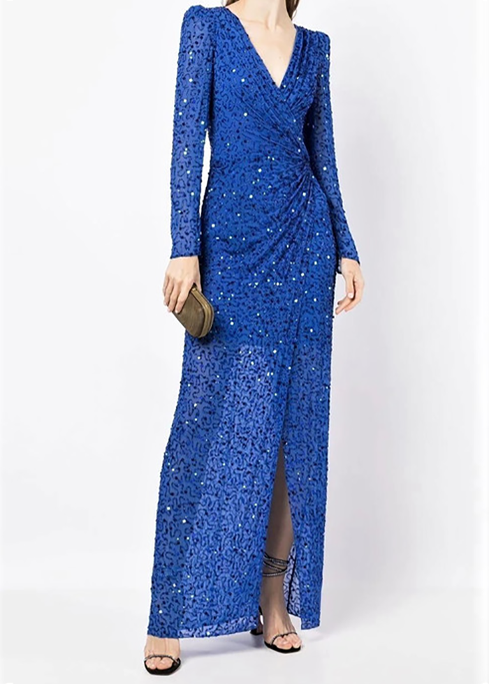 Sequin Embellished Long Slim Skirt