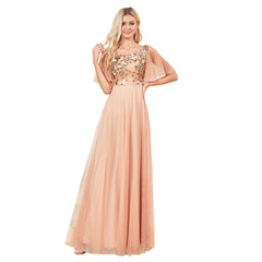 Beaded Embroidery v neck short sleeve dresses