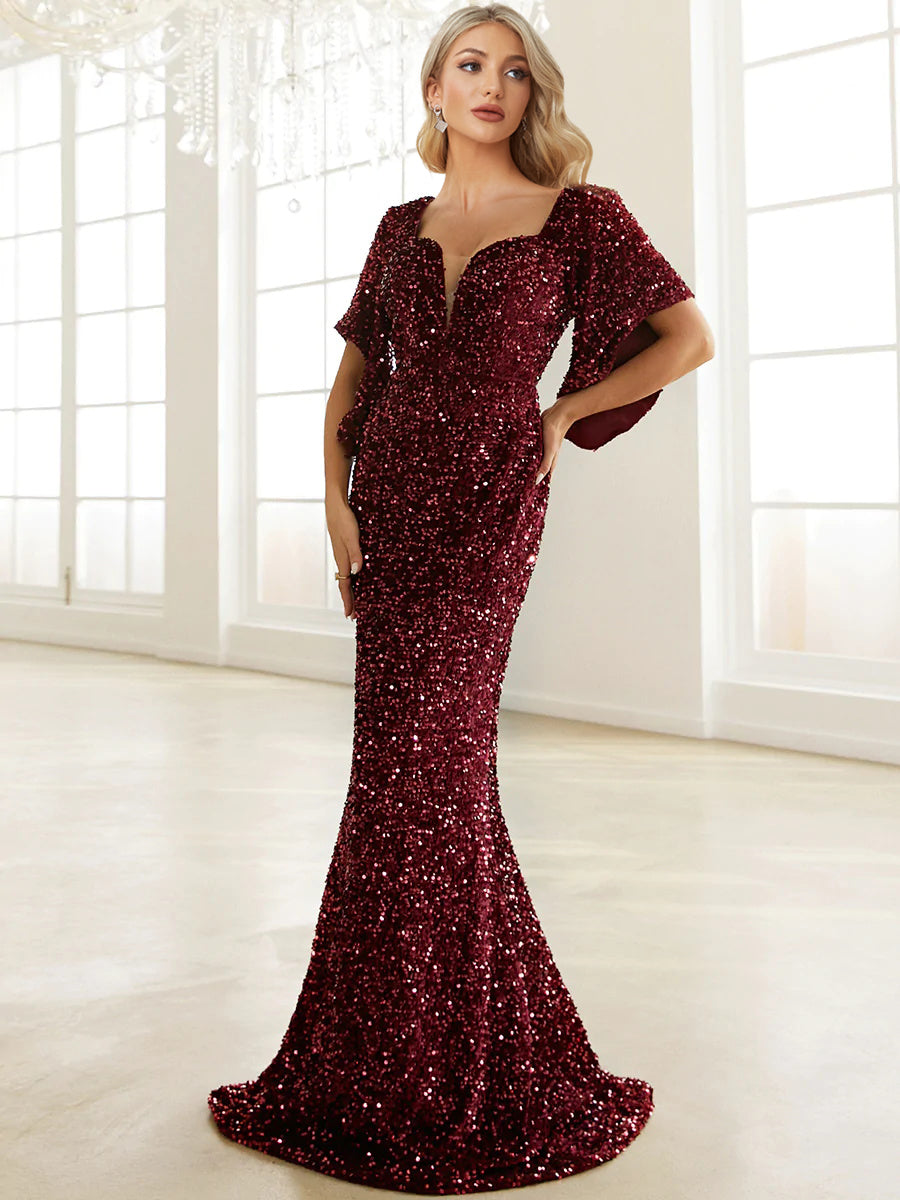 XUIBOL | Sweetheart_Neck_Floor_Length_Wine_Sequin_Prom_Dress_Wine