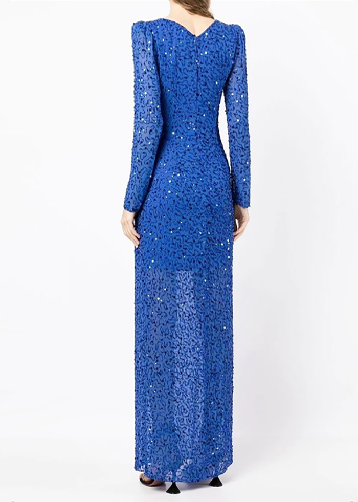 Sequin Embellished Long Slim Skirt