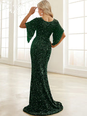 Sweetheart Neck Floor Length Sequin Prom Dress