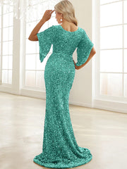 Sweetheart Neck Floor Length Sequin Prom Dress
