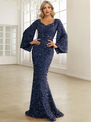 Sweetheart Neck Floor Length Sequin Prom Dress