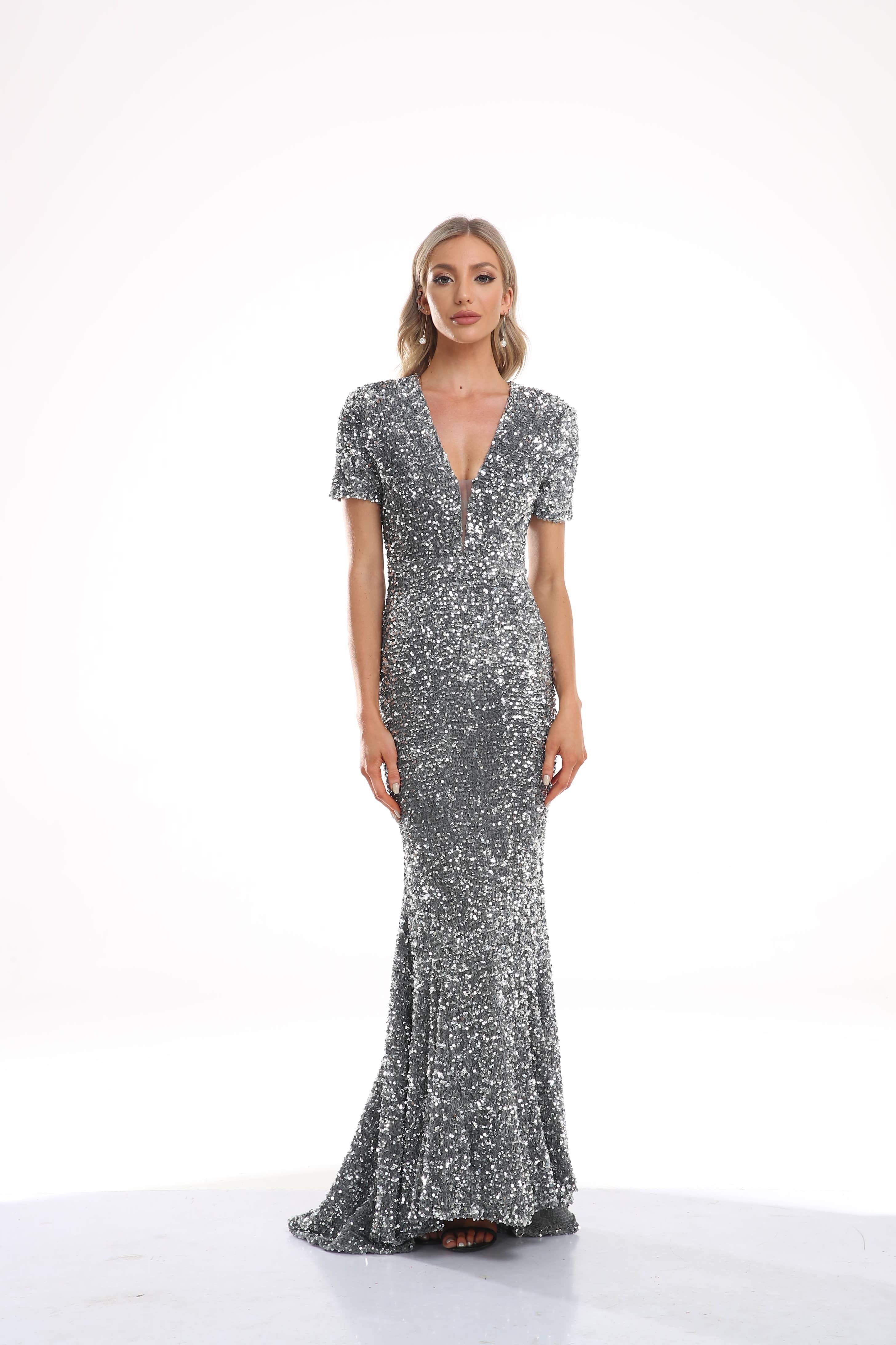 Short_Sleeve_Allover_Sequin_a-line_silver