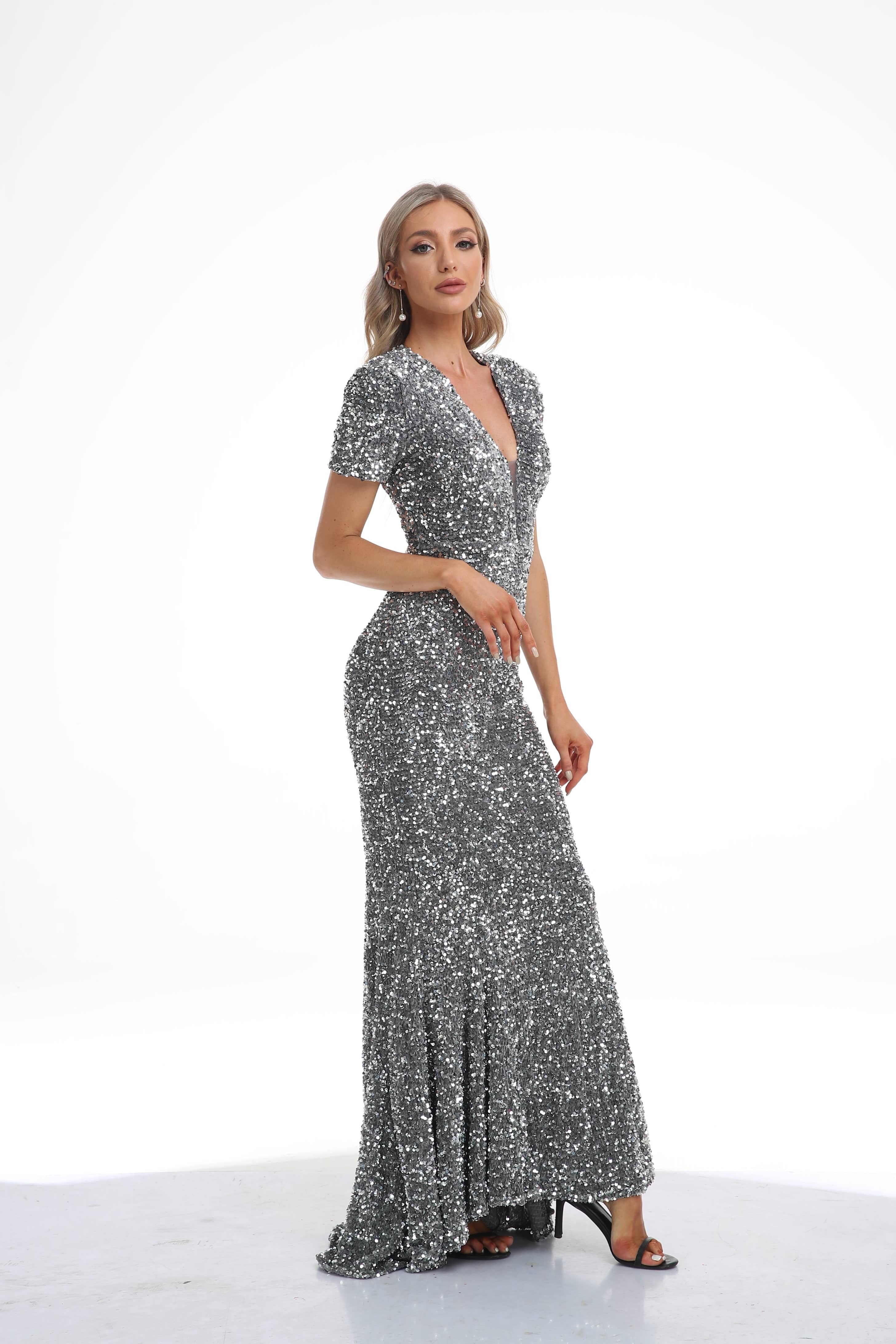 Short_Sleeve_Allover_Sequin_a-line_silver