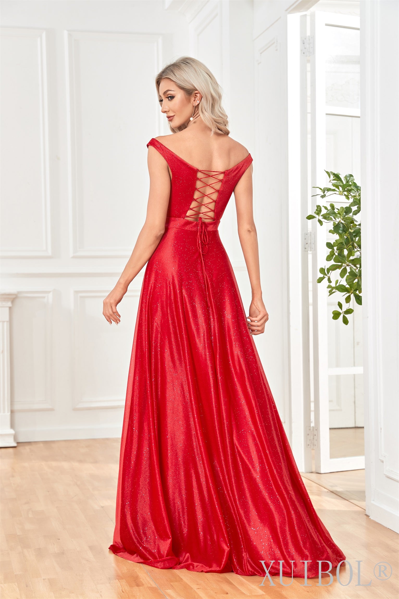 XUIBOL | Red_Hot_Silver_Dress_Red