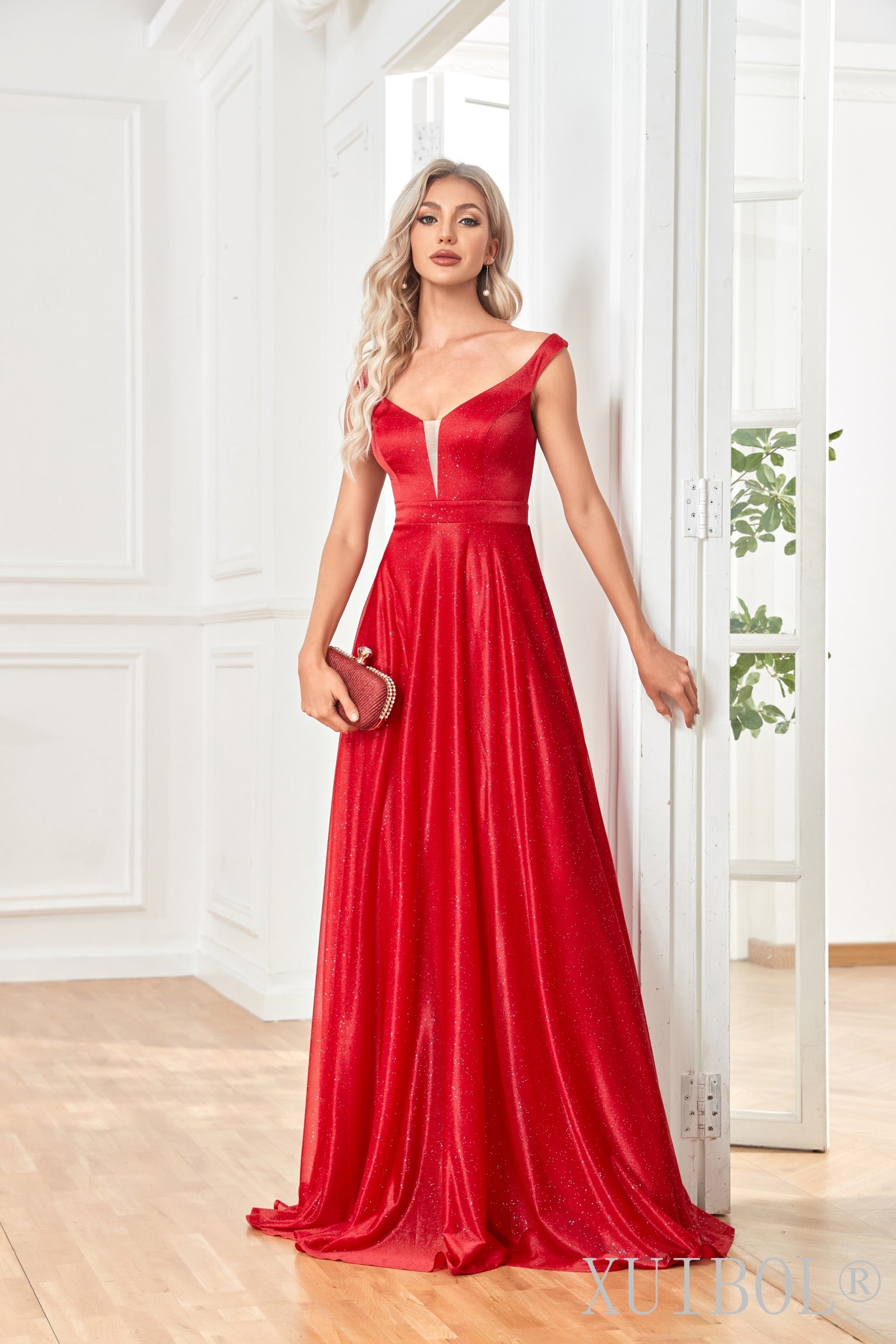 XUIBOL | Red_Hot_Silver_Dress_Red