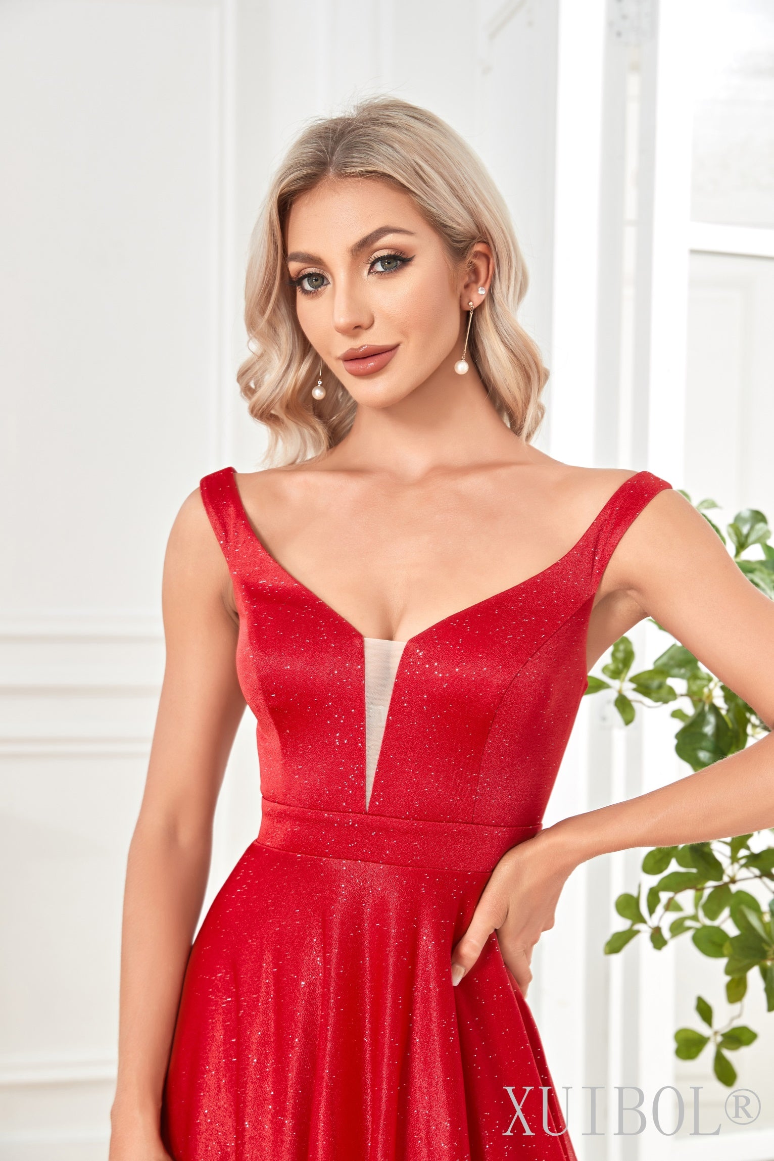 XUIBOL | Red_Hot_Silver_Dress_Red