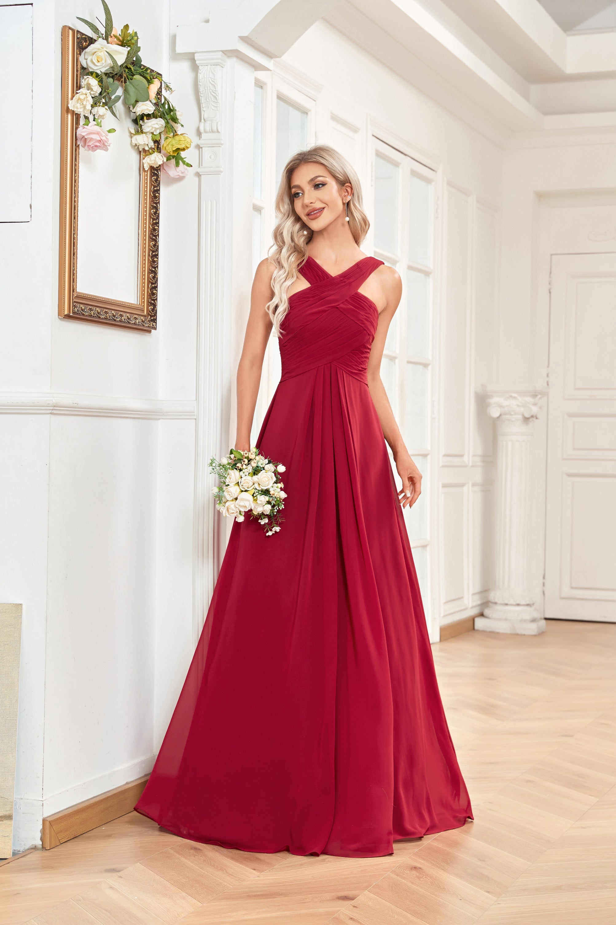red chiffon dress for a girls