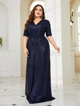 Plus Size Luxury Sequin Evening Dress