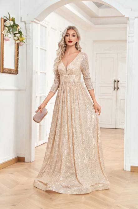 xuibol sequin dress XUIBOL Plus Size Luxury Sequin Evening Dress 2023 Women Formal Maxi P https://www.xuibol.com