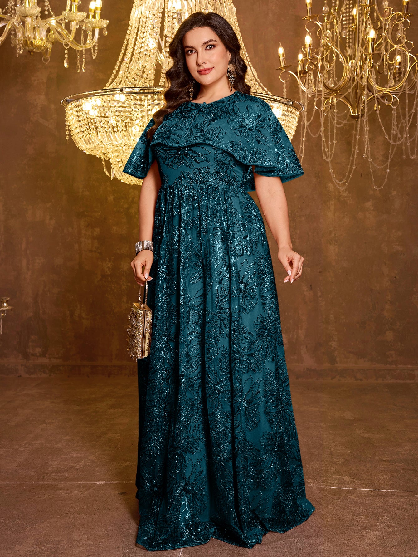 Elegant Formal Long Embroidered Sequin Dress
