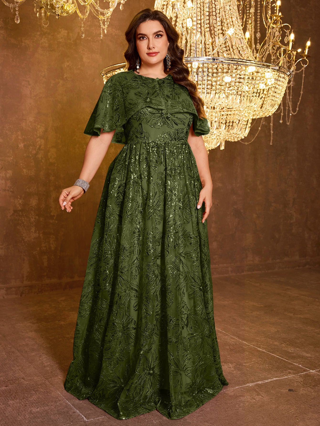 Elegant Formal Long Embroidered Sequin Dress