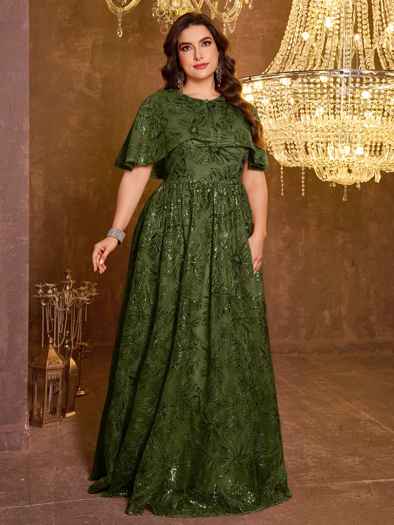 Elegant Formal Long Embroidered Sequin Dress