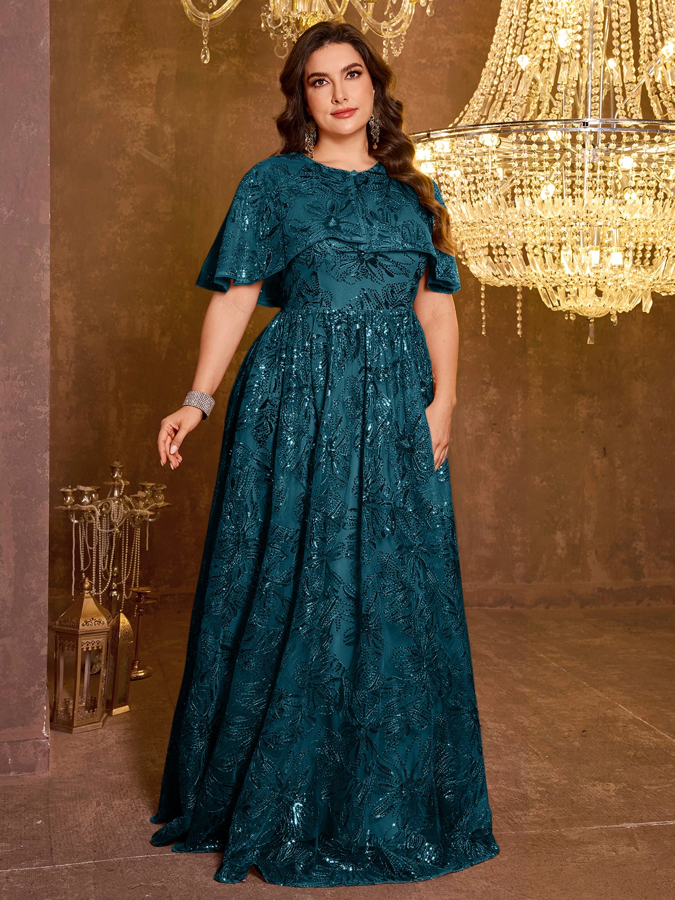 Elegant Formal Long Embroidered Sequin Dress