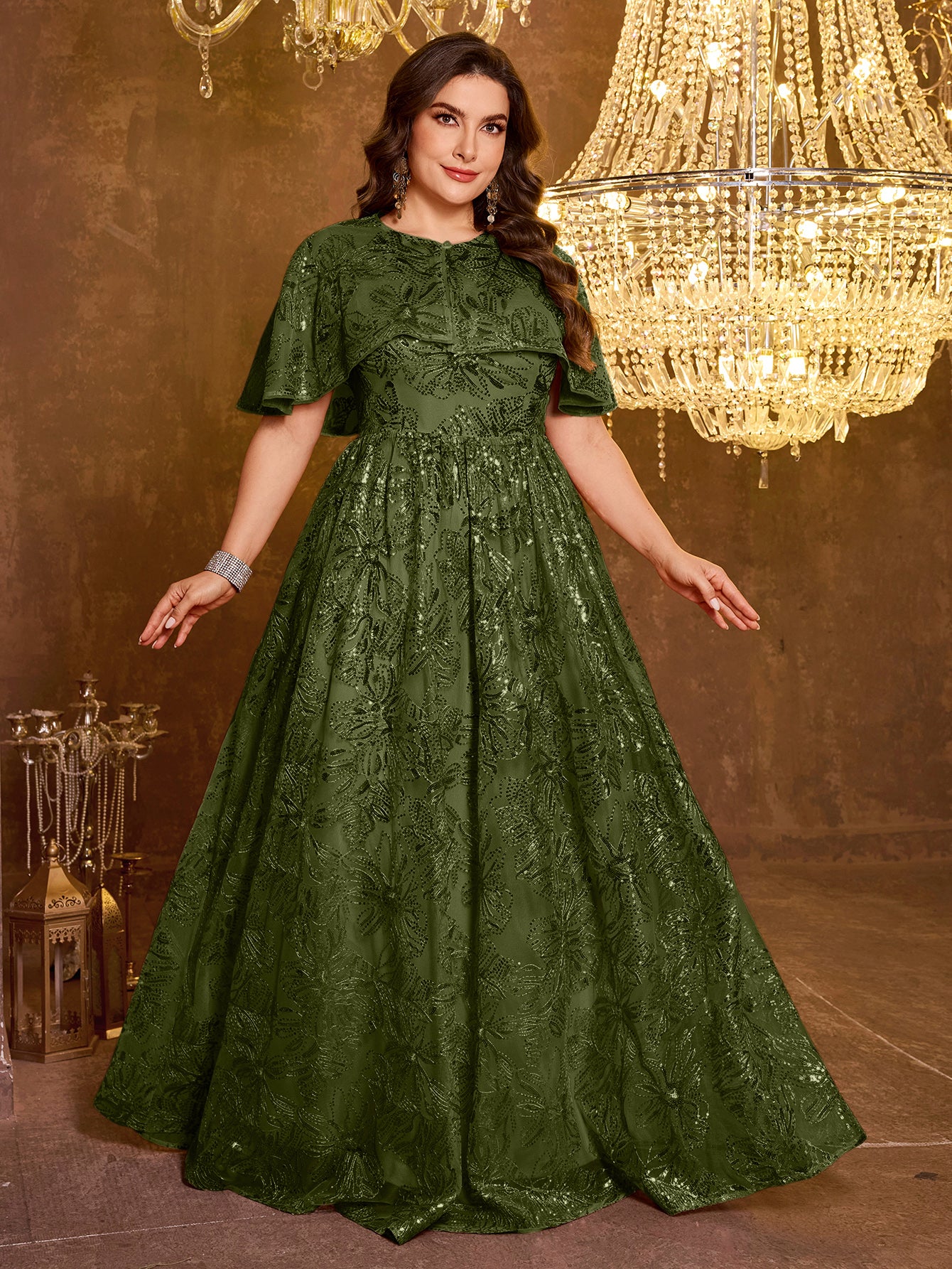 Elegant Formal Long Embroidered Sequin Dress