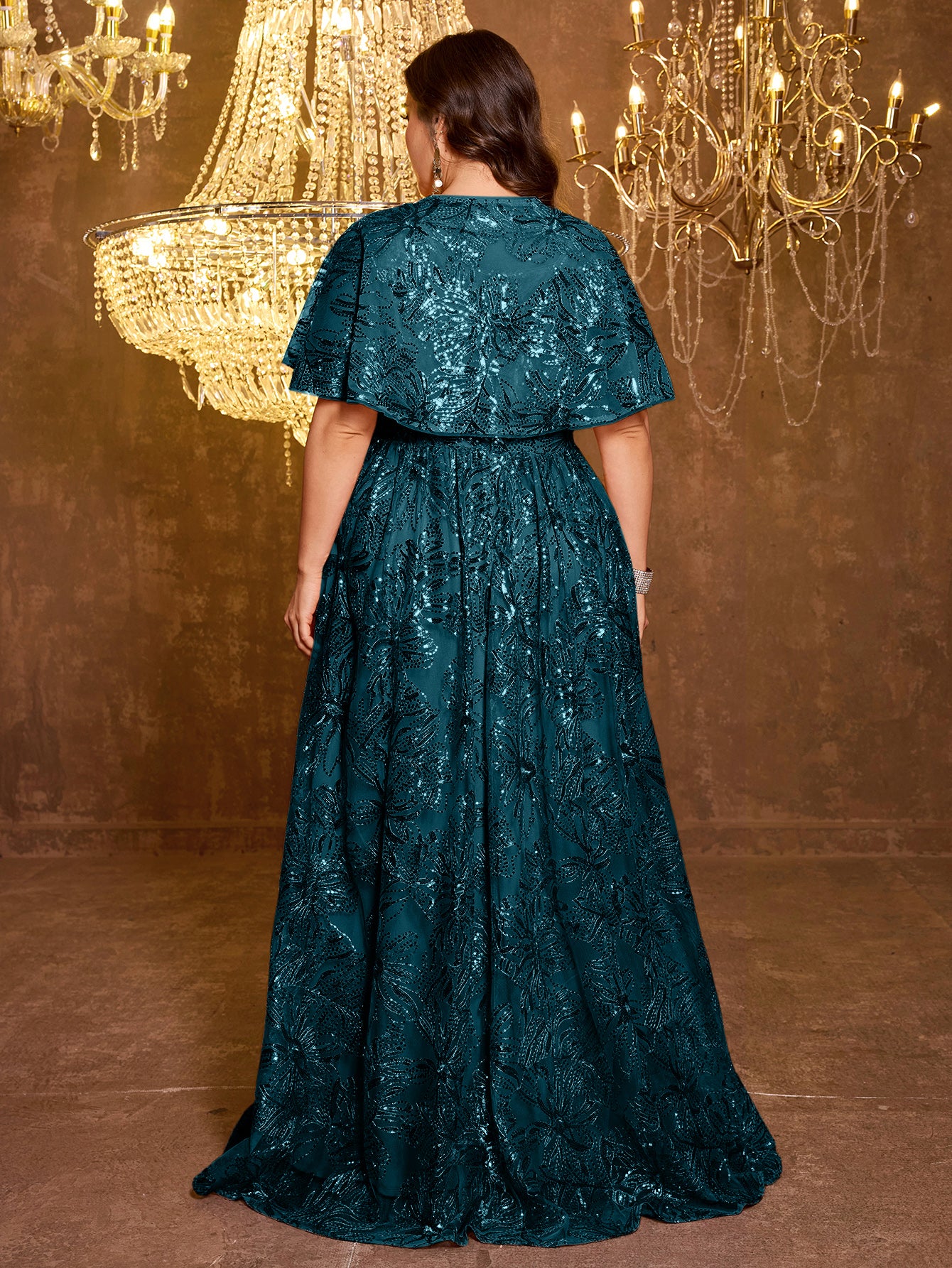 Elegant Formal Long Embroidered Sequin Dress