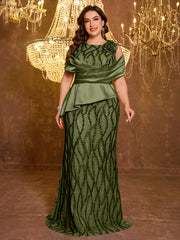 Elegant Long Sequin Embroidered Dress