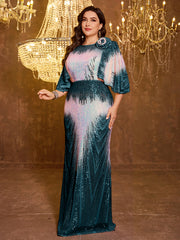 Elegant And Formal Long Embroidered Sequin Dress