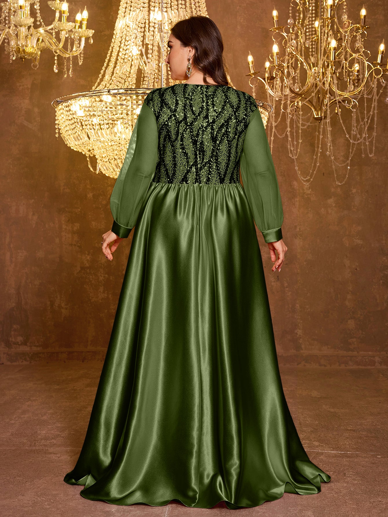 Long And Elegant Formal Embroidered Sequin Dress