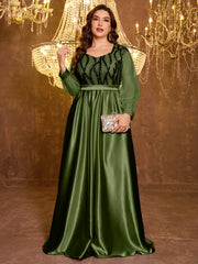 Long And Elegant Formal Embroidered Sequin Dress