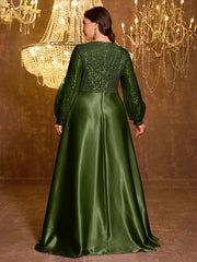 Sequined Satin Full Skirt