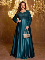 Sequined Satin Full Skirt