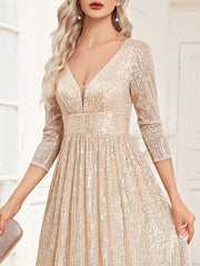 V Neck Gown Dress For Bridesmaid, Cocktail Party