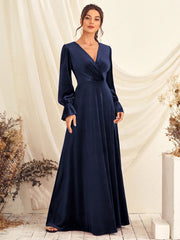 Surplice Neck Flounce Sleeve Dress