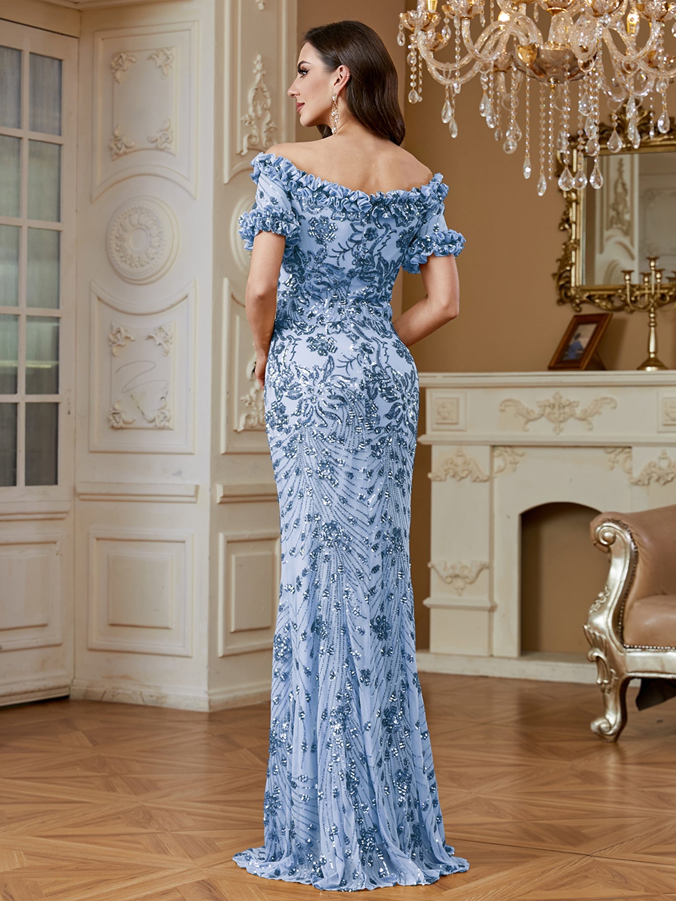 One-Shoulder Sequin Mermaid Dress