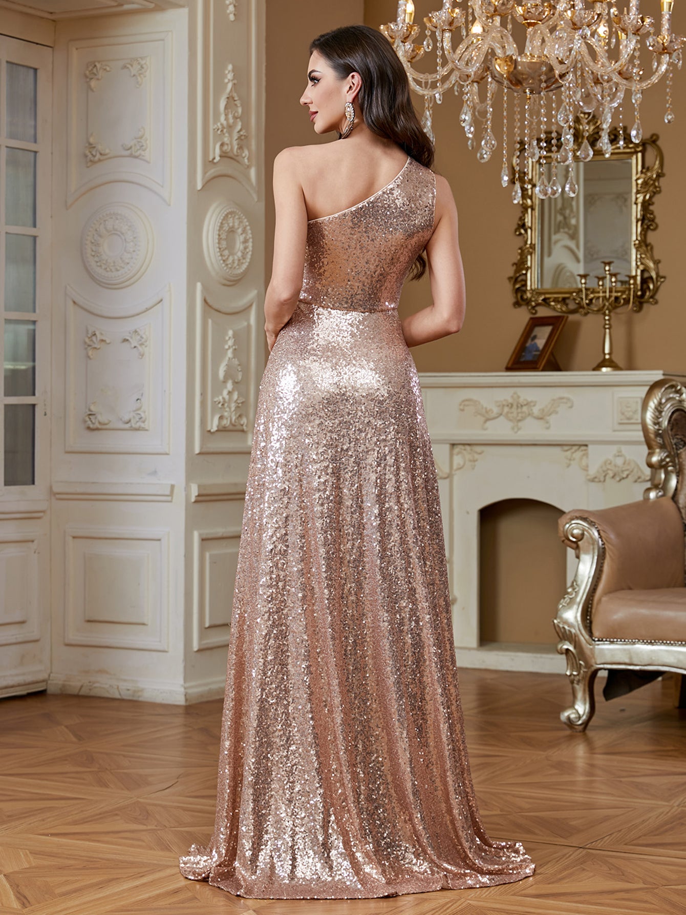 Elegant Pleated Asymmetric One-Shoulder Mermaid Silk Formal Party Dress