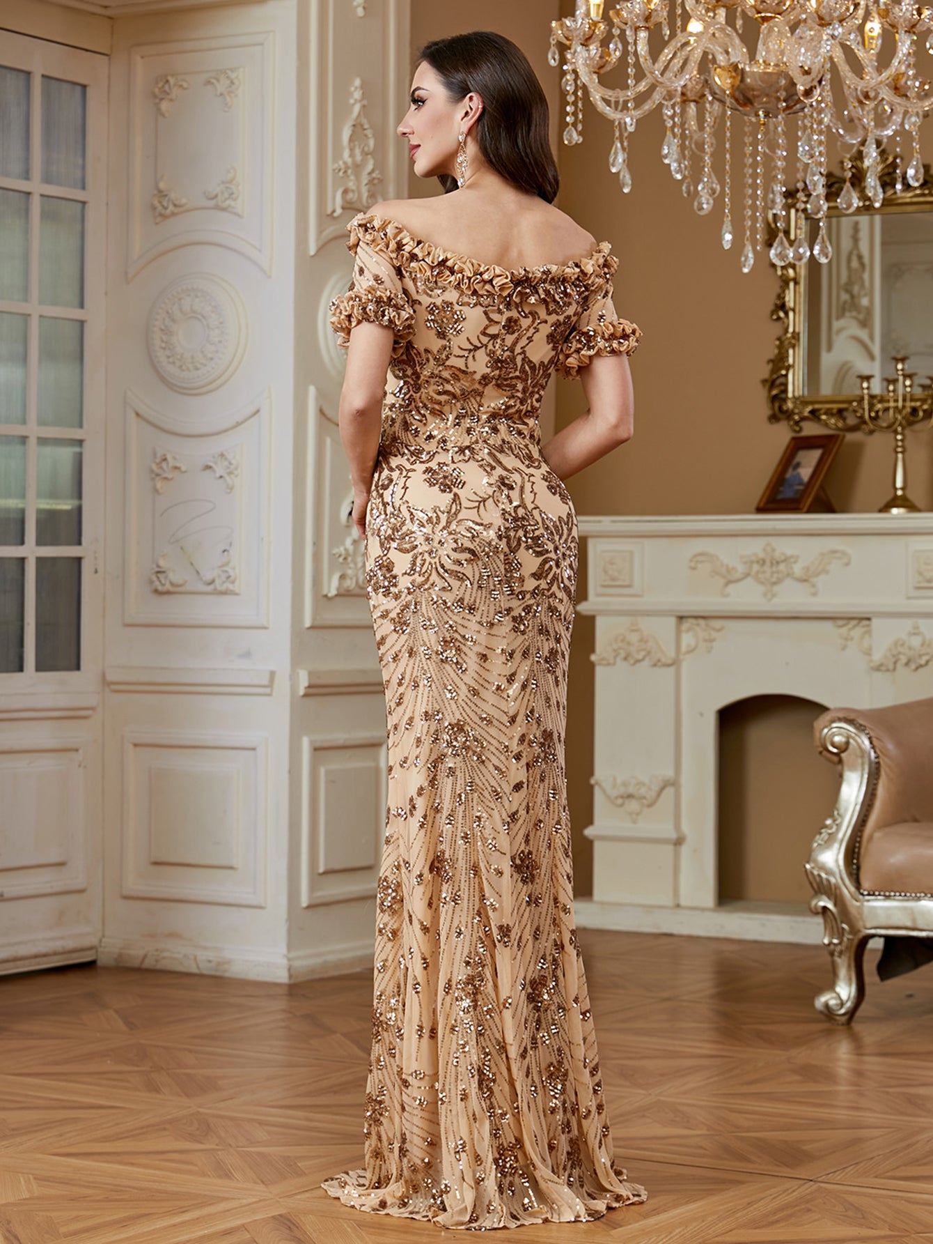 One-Shoulder Sequin Mermaid Dress