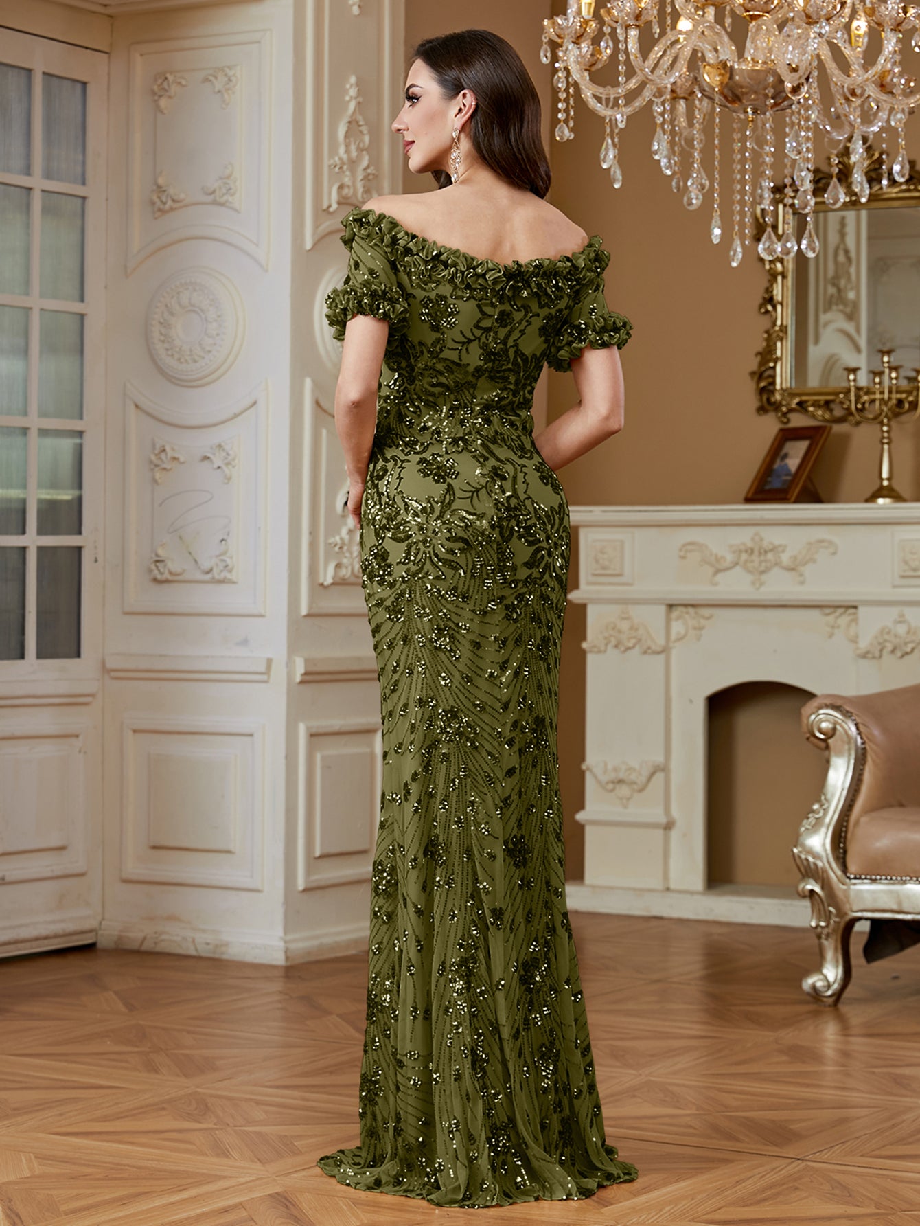 One-Shoulder Sequin Mermaid Dress