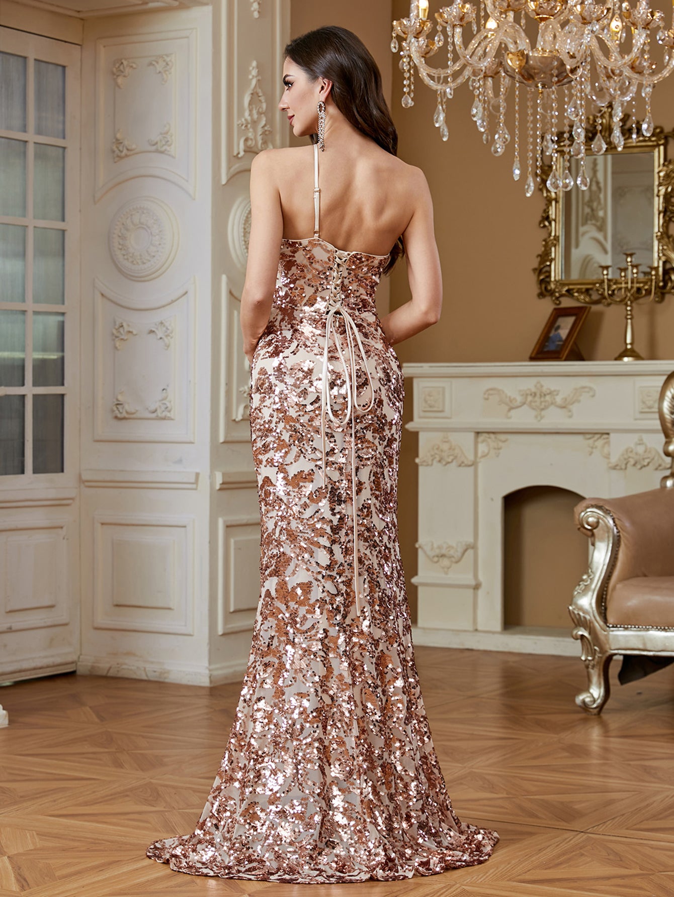 Sexy backless asymmetrical dress