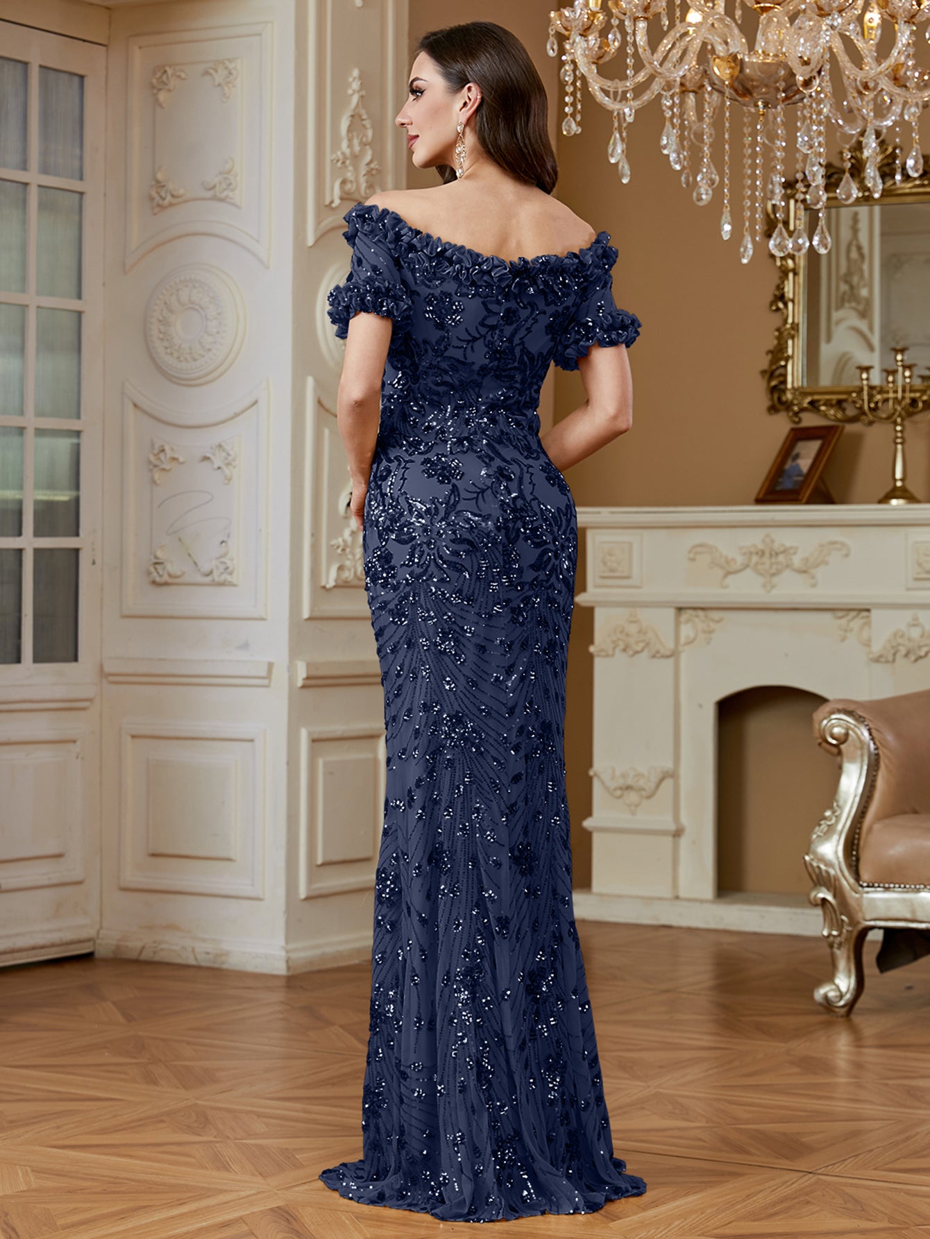One-Shoulder Sequin Mermaid Dress