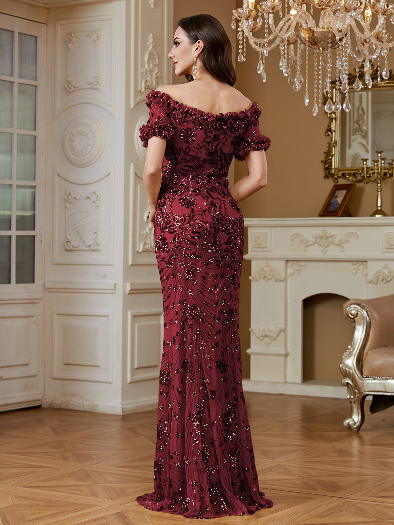 One-Shoulder Sequin Mermaid Dress