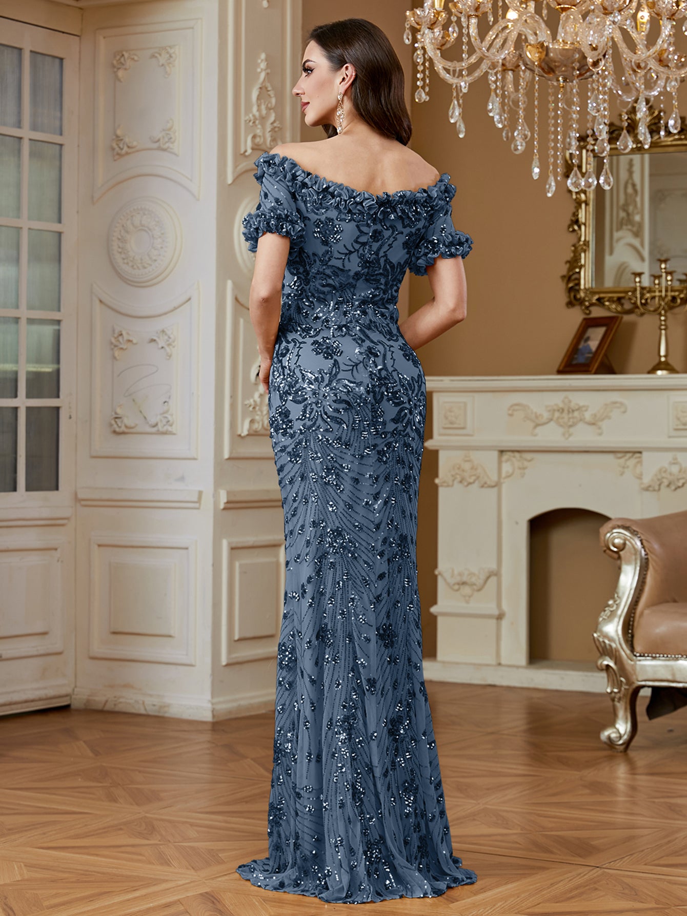 One-Shoulder Sequin Mermaid Dress