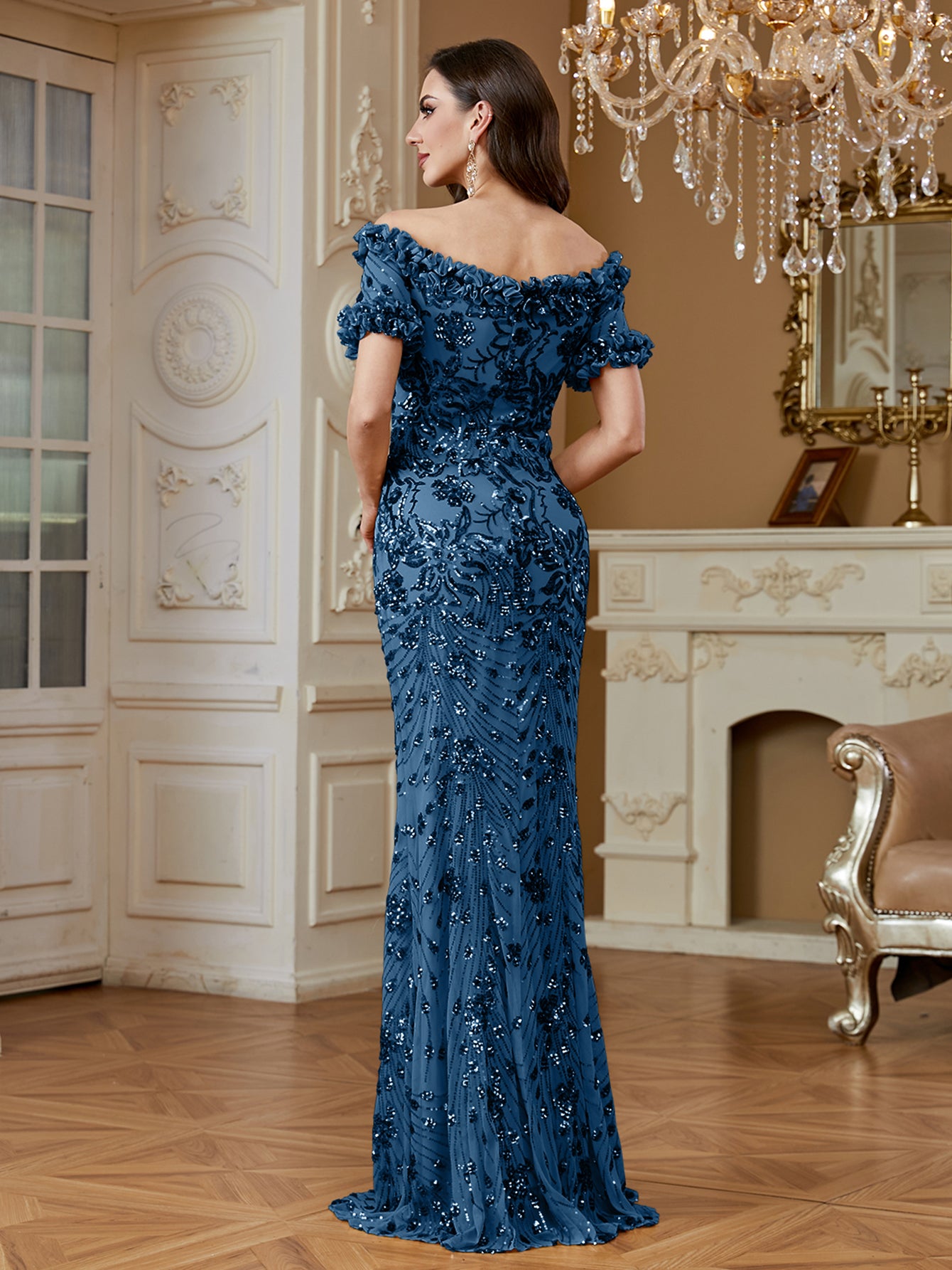 One-Shoulder Sequin Mermaid Dress