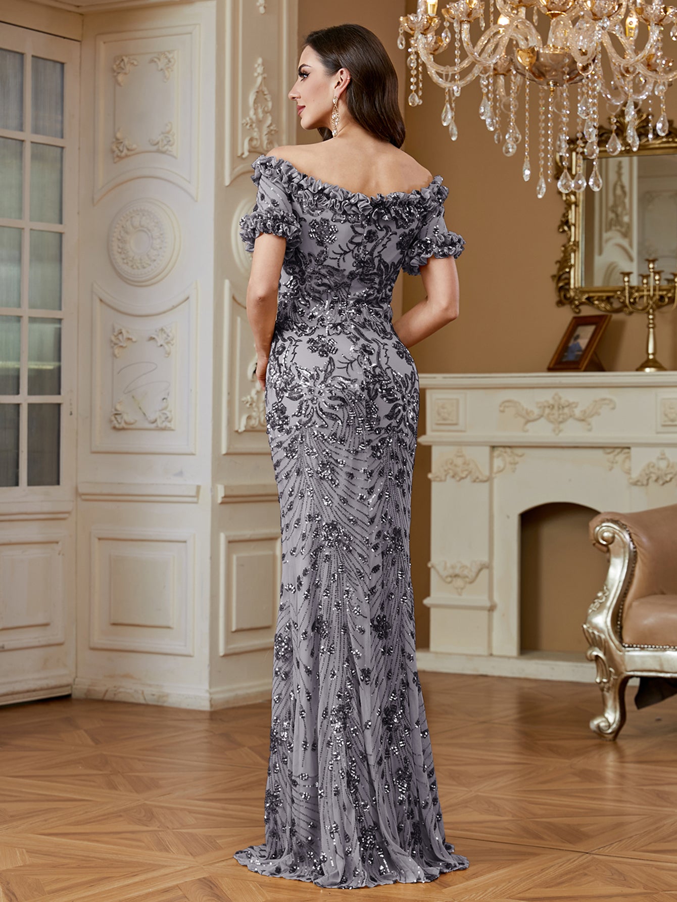 One-Shoulder Sequin Mermaid Dress
