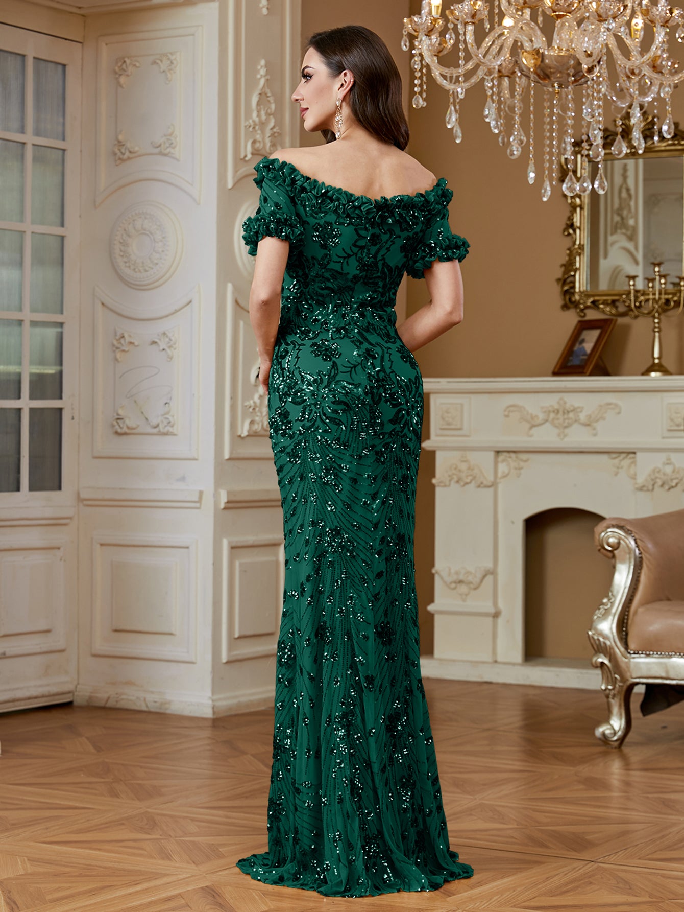 One-Shoulder Sequin Mermaid Dress
