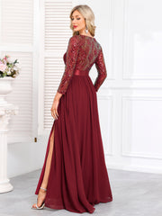 Navy Sequin One‑Shoulder A‑Line Maxi Evening Gown