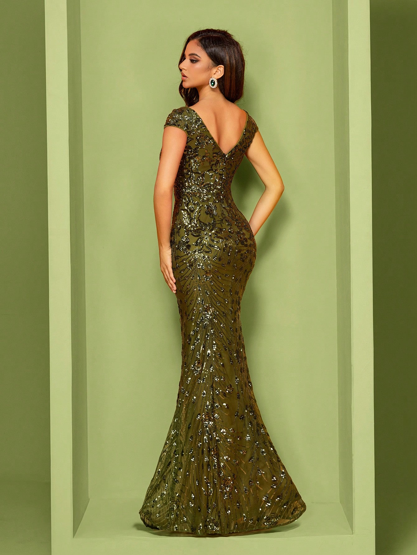 XUIBOL | Sequin Decor Mermaid Hem Formal Dress