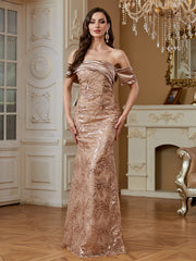 Elegant sequined patchwork design with open back  Zippered backless design
