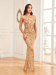 Floral Pattern Sequined Bodycon Dress