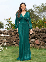 Solid Sequin Maxi Dress For Party