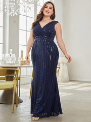 Stripe pattern plus-size dresses