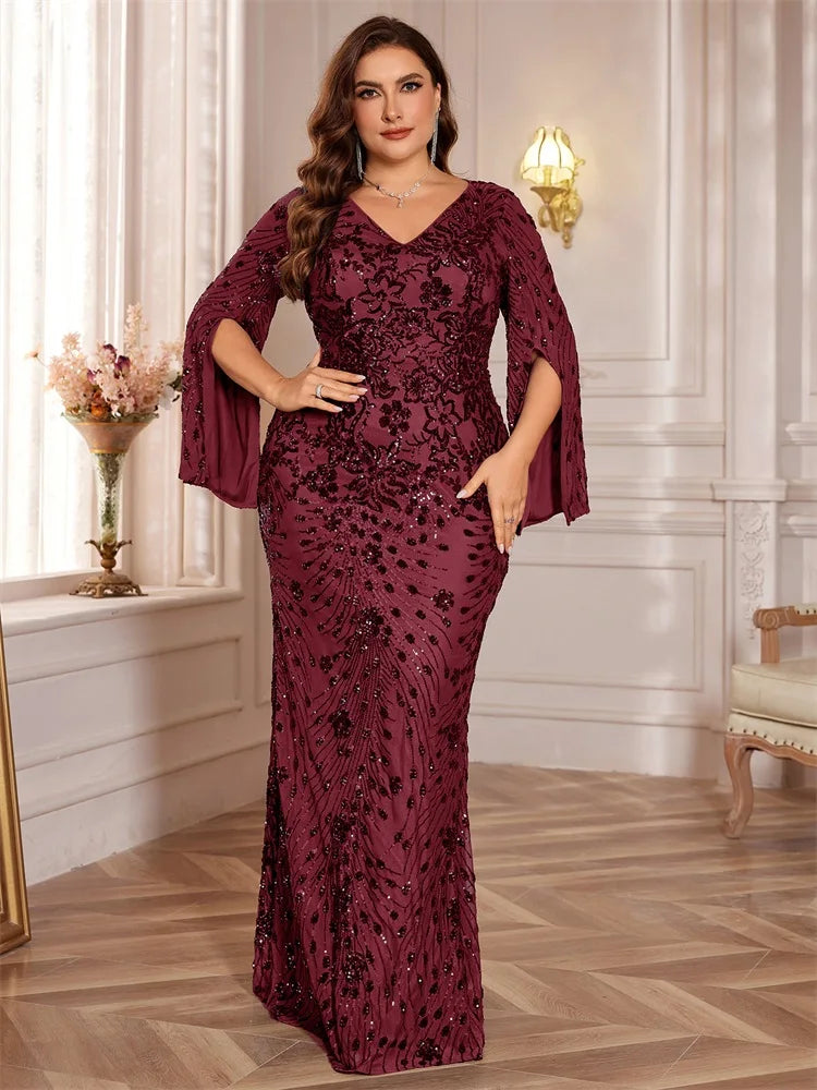 XUIBOL| Plus Size Luxury Green Evening Dresses