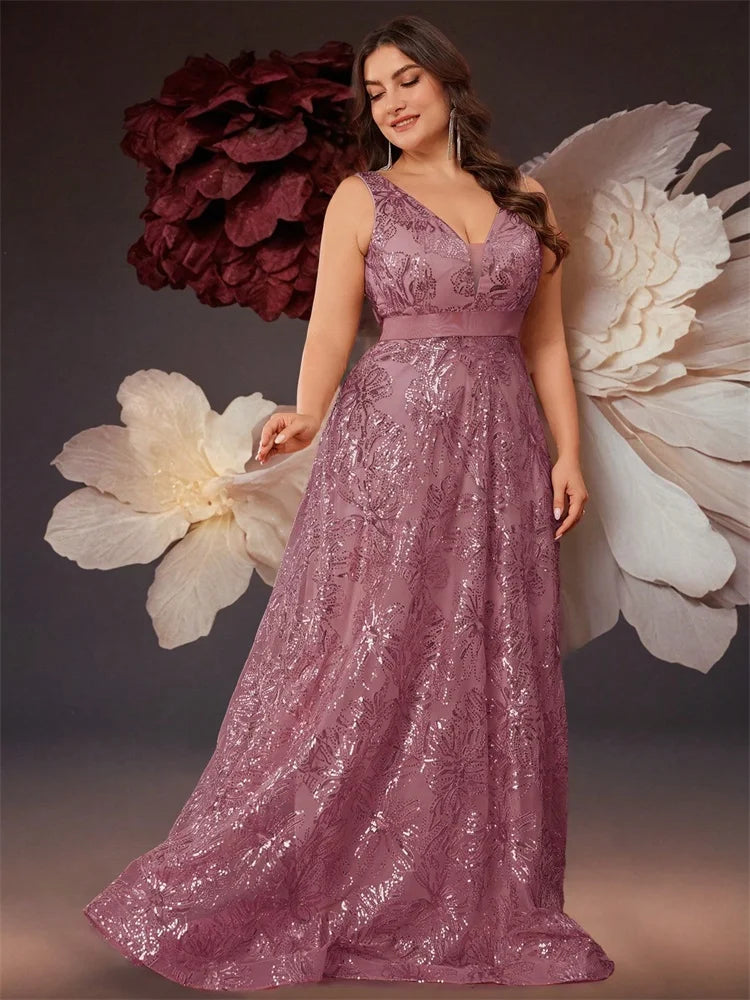 XUIBOL |  Luxury Sexy Deep V-Neck Sequins Green Evening Dress