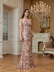 Sexy backless asymmetrical dress