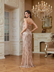Strapless sexy backless dress with shawl